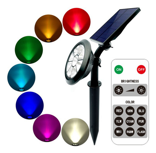 Lámpara Solar De Césped 32led Luz Cálida Cambia Color