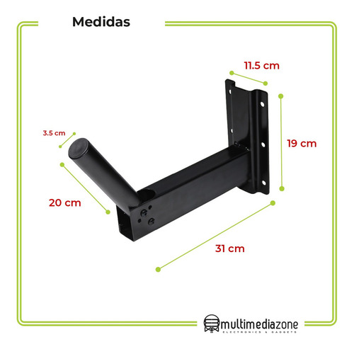 Soporte Stand Pedestal Bafle Pared Mod Y Tamaños Color Negro