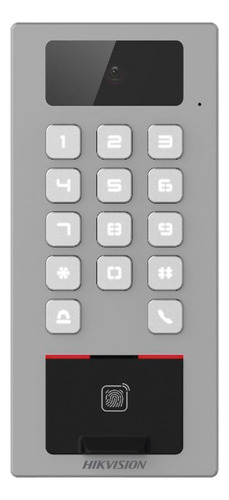 Frente Hikvision DS-K1T502DBFWX-C 1 portero con visor de pantalla frente con 14 botones 220V gris