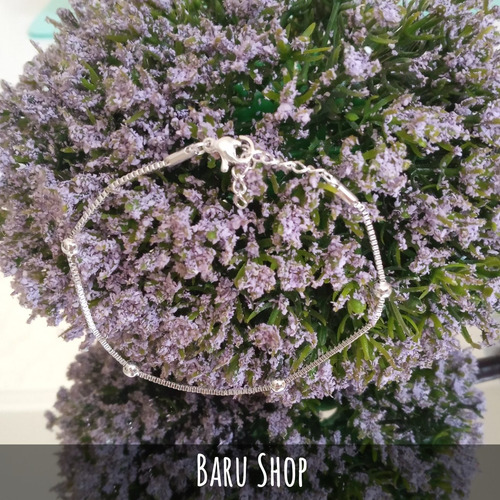 Imagen 4 de 10 de Pulsera De Acero Blanco Con Diseño Bolitas .. Regulable