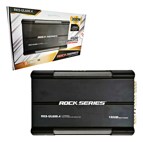 Amplificador Rock Series Rks-ul600.4 3000w Max Clase Ab 4ch