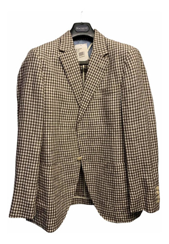 Saco Hackett London Gingham Jacket 100% Lino Importado