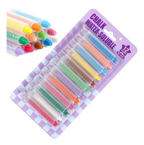 Set De Tiza Sin Polvo De 12 Colores Lavables – Crayones De Escritura Con Pigmentos Vibrantes Y Estuche De Almacenamiento, Ideal Para Pizarra Y Dibujo Creativo