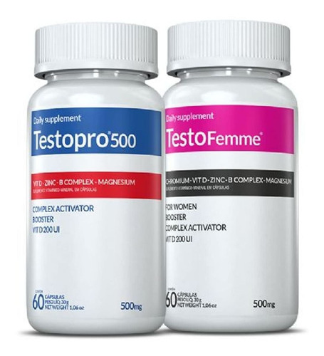 Kit Libido Casal - Testopro 500  Testofemme -inove Nutrition