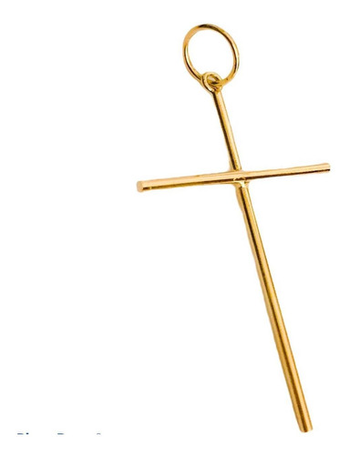 Pingente Cruz Crucifixo Lisa G Ouro 18k Fio Palito Full