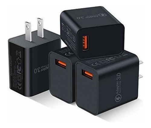 Lote De 4 Cargadores De Pared Usb De 18 W Compatibles Con Ca