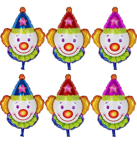 Paquete 6 Globos Payasos Globos Payaso Sonrientes Adapta A C