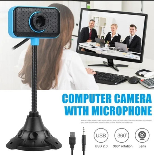 Camara Web Cam Soporte 640 X 480 Usb Microfono Incorp