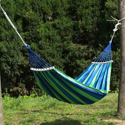 Hamaca Algodón Para Jardín Camping Cómoda De Tela Portátil