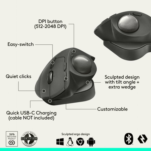 Logitech Mx Ergo S Mouse Inalámbrico Avanzado Con