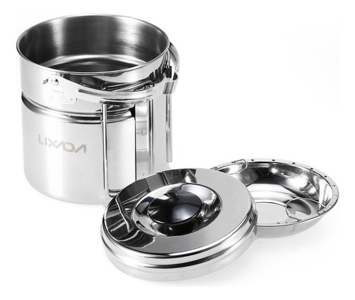 Lixada - Olla Para Camping (acero Inoxidable, Con Interior)
