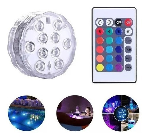 Luz Sumergible Led Control Remoto 16 Colores 