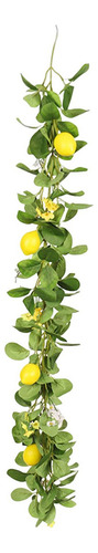 Guirnalda Artificial Con Limones Amarillos Hoja De Ratán