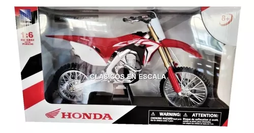 Moto de Ferro Trilha Miniatura Honda CRF 450R 1:6 na Caixa New-Ray