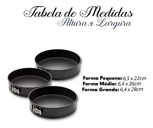 Imagem 5 de 8 de Combo 3 Formas De Bolo Fundo Removível Redonda + Faca De Pão