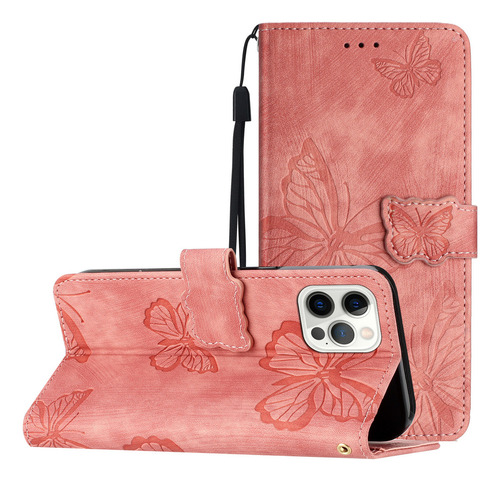 Funda Para Huawei Nova5t/honor 20/9x Lite, Cartera, Soporte Para Pulsera, Ranura Para Pulsera, Piel Estampada Con Mariposas