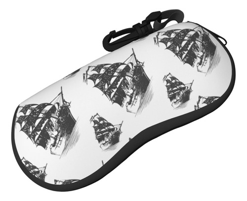 Marine Nautical Pirate Sailboat Sunglasses Case With Carabin