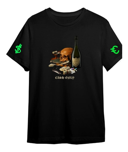 Playera Premium T- Shirt Skull Champagne