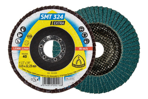 Disco De Desbaste 4-1/2''x7/8'' Smt324 Grano 40 Klingspor