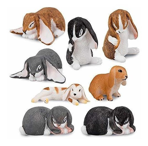 Figuras De Animales - Toymany 8pcs Rabbit Figures Lop Bunny 