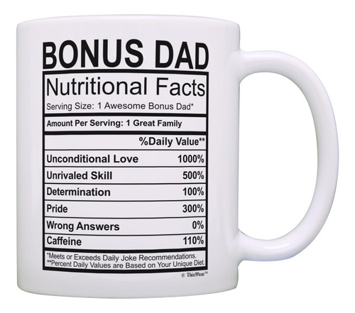 Taza Del Día Del Padre Para Stepdad Etiqueta De Información 