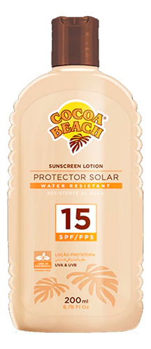 Protector Solar Spf15 Resistente Al Agua 200ml Cocoa Beach