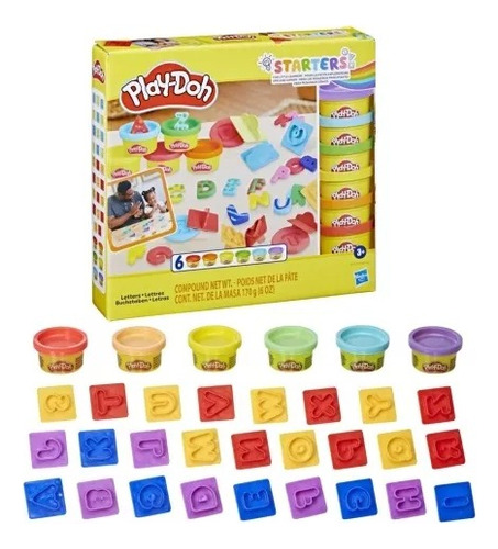 Set X6 Masas Play-doh Letras Fundamentales Multicolor 3+ 