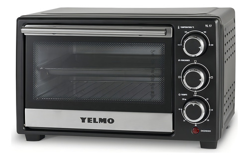 Horno Yelmo Hornito Electrico 17l Potente Con Temporizador Color Negro