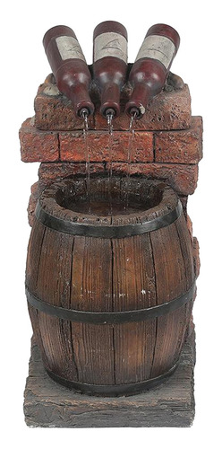 Imagen 2 de 10 de Botella De Resina Y Estatuilla De Barril Jardín Fuente De