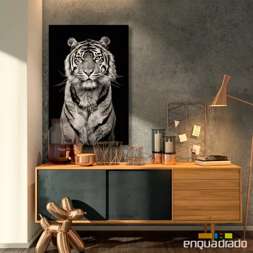 Quadro Decorativo Grande Para Sala Moderna Escritório Tigre