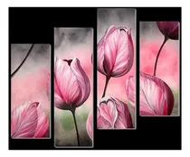 Comprar Cuadros Modernos Tripticos Florales Pintadosa Mano