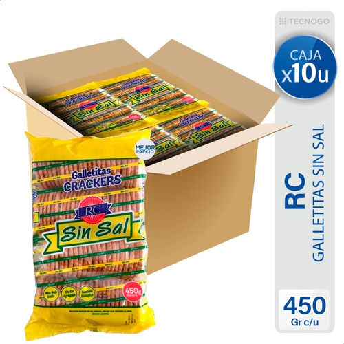 Caja Galletitas Sin Sal Rc Crackers Pack - Mejor Precio