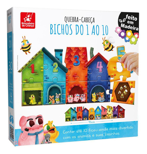 Quebra-cabeças Do 1 Ao 10 Brinquedo Infantil Educativo