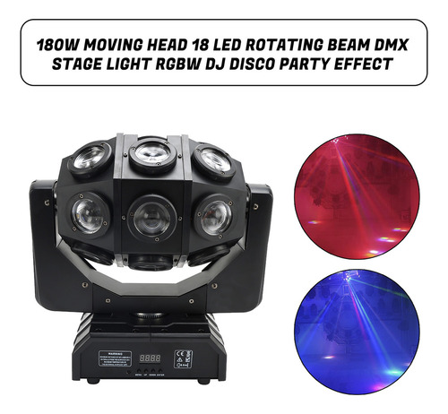 Cabezal Móvil De 180 W, 18 Led, Rgbw, Efecto Dj Disco Party