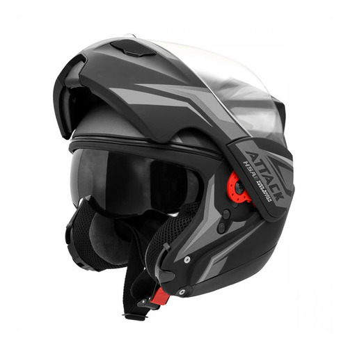 Casco Attack Hsa Negro/plata T 56