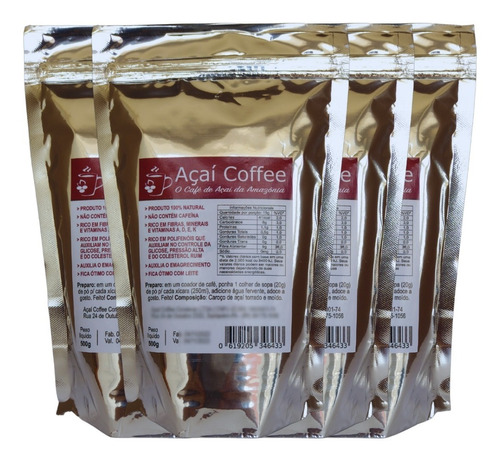 Açaí Coffee - O Café De Açaí Da Amazônia - 2.0 Kg Kit 4x500g