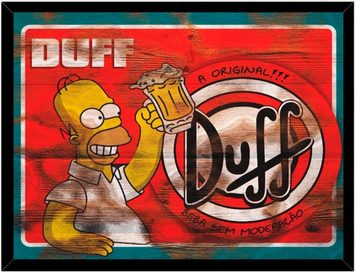 Cuadro Decorativo Homero Tomando Cervesa Medidas 30x40 Cm