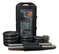 Comprar Kit Mancuernas \u002F Pesas En Hierro De 21 Kg Con Barras De Mancuernas Antideslizantes Y Ergonomicas Con Estuche Profesional Para Guardado Y Transporte 12 Discos En Total Marca Home Sale