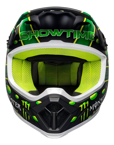 Casco Bell Mx9 Mips Showtime Monster, negro, FSC, verde, cámara, color negro/verde, camuflaje, talla L/G (59/60)