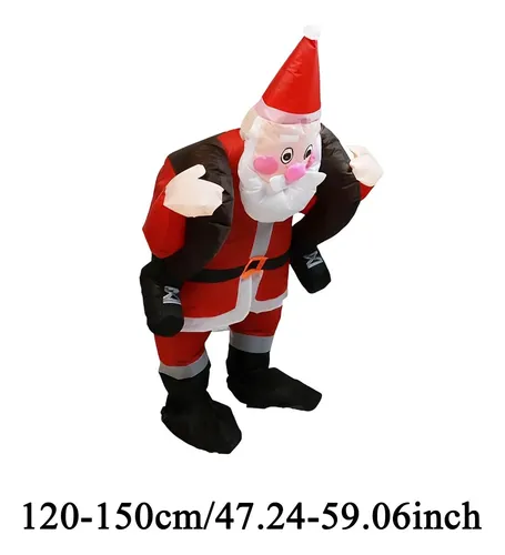 Disfraz Inflable De Santa Claus - Mono Impermeable Para Adultos Y Niños, Incluye Soplador, Ideal Para Eventos Navideños