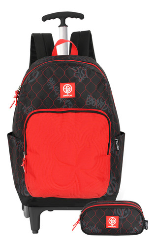 Kit De Mochila Escolar Luxcel Com Design Geométrico - Preto