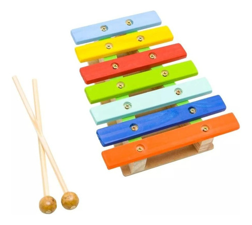 Xilofone Lira Musical Infantil Mdf Montessori Colorido