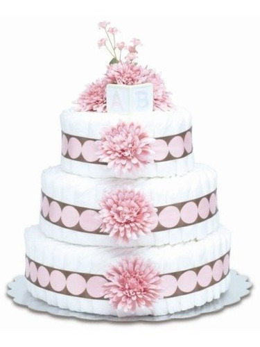 Bloomers Baby Diaper Cake Moderno Pink Mums 3-tier.