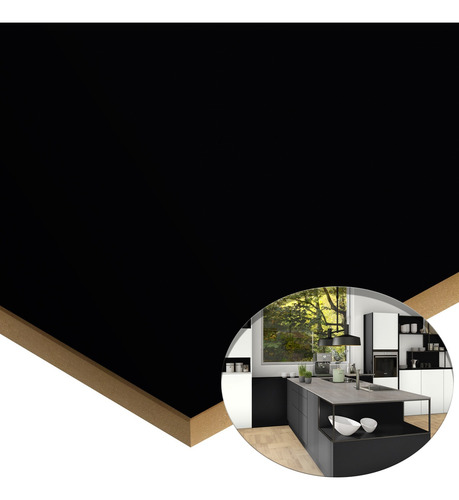 Melamina Mdf Negro 18mm 183x275cm - Línea Lisos - Arauco
