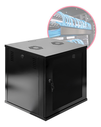 Mini Rack / Parede 10u X 570mm Desmontável Cor Preto