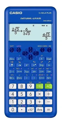 Calculadora Científica Casio Fx-82la Plus-2 252 Funciones Color Azul
