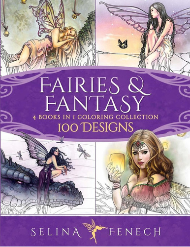 Libro Fairies And Fantasy Coloring Collection: 4 Books In