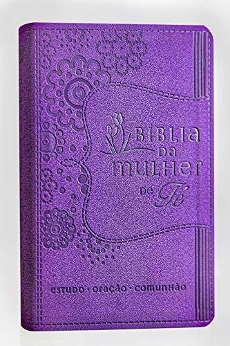 Libro Bíblia Da Mulher De Fé Nvi Couro Soft Roxo Estudo Oraç