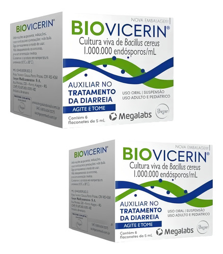 Suplemento Repositor Biovicerin 6 Flaconetes De 5ml Kit C/2 Sabor Sem Sabor