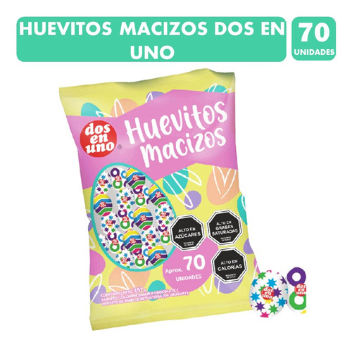 Huevos De Chocolate Macizo Dos En Uno (bolsa 70 Unidades)